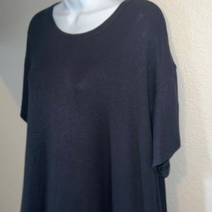 Oversized sheer gray cotton flowy tee